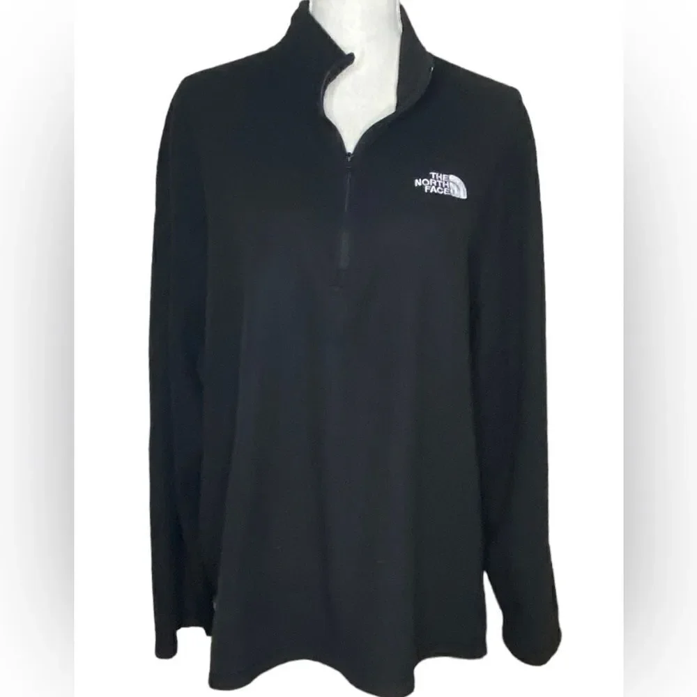 the North Face TNF Men’s Sz XXL Black 1/4 Zip Pull Over Classic Fleece Jacket